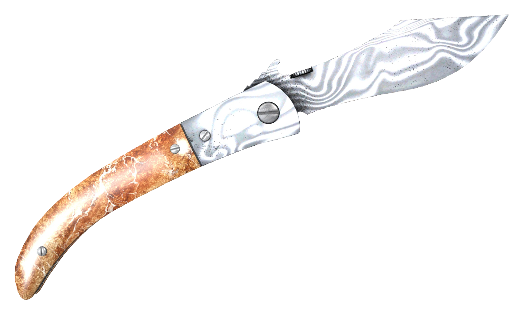 Navaja Knife Damascus Steel Large Rendering