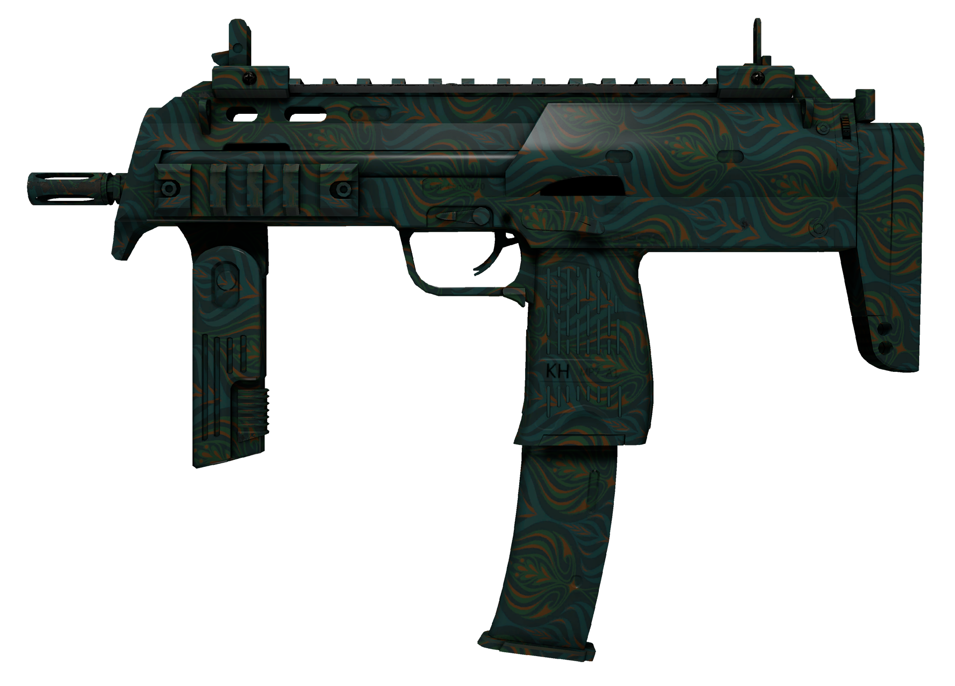 MP7 Teal Blossom Large Rendering