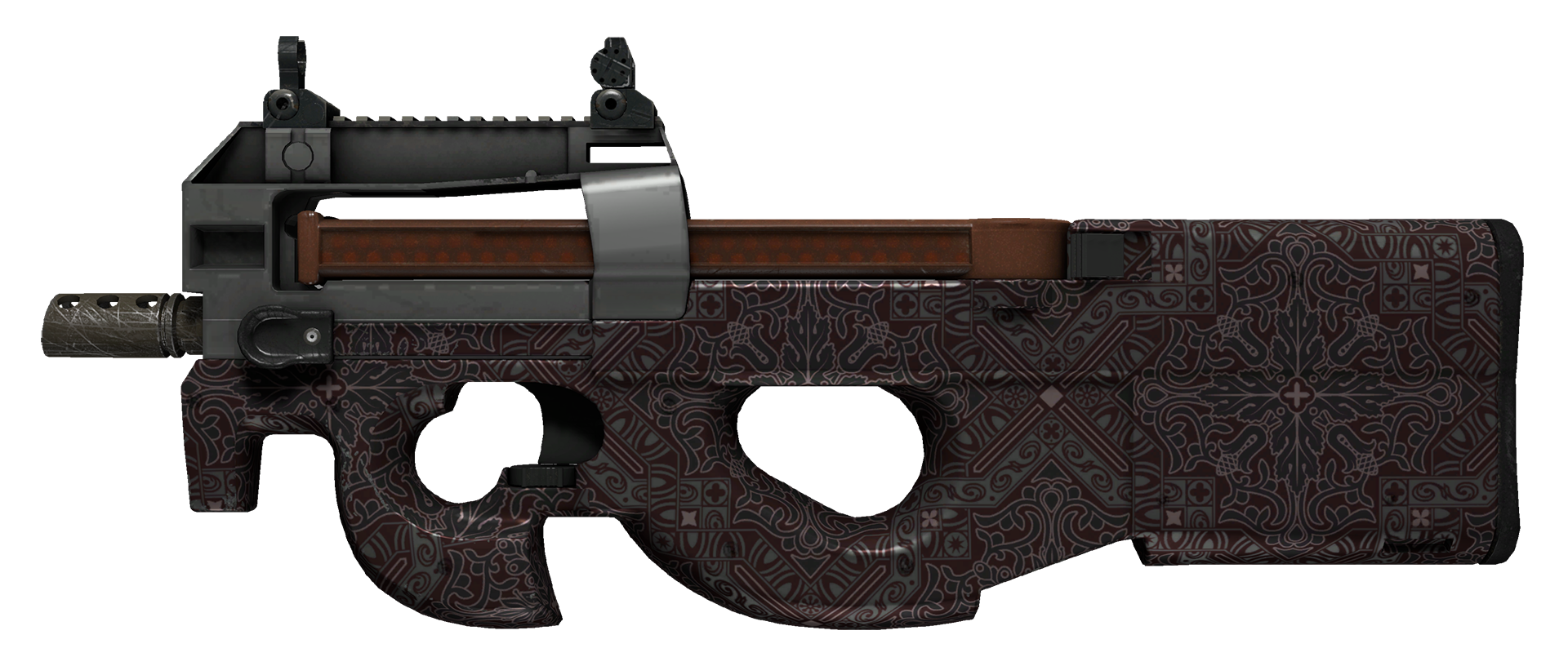 P90 Baroque Red Large Rendering