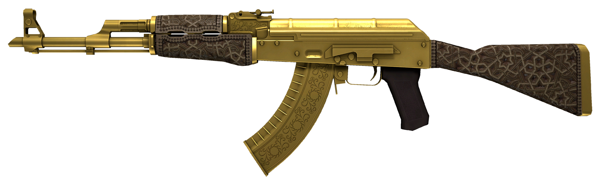 AK-47 Gold Arabesque Large Rendering