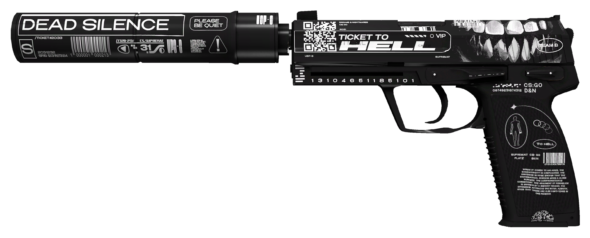 USP-S Ticket to Hell Large Rendering